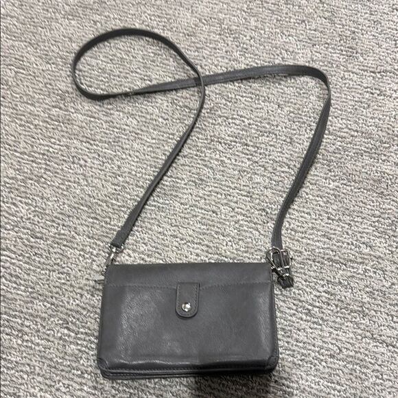 Gray Leather Crossbody Bag - Picture 2 of 5